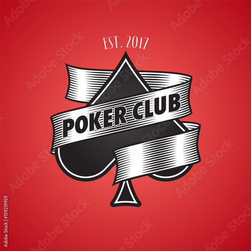 Casino, poker club vector logo, icon. Illustration with spade cards suit