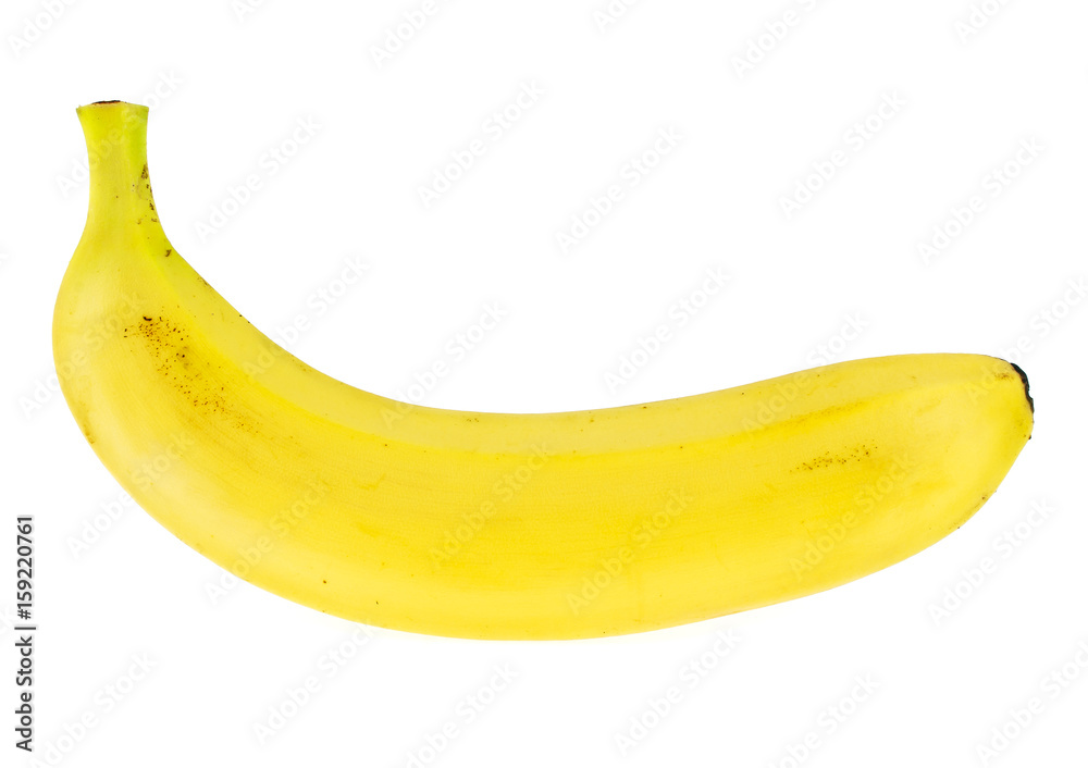 One banana isolated on white background