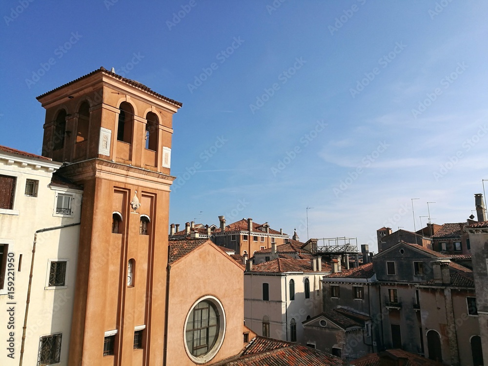 VENICE, ITALY - MAY 18, 2017 : view of Venice city rooftops
