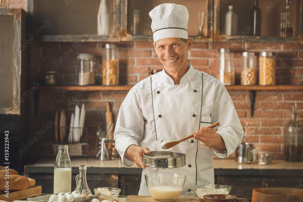 Bakery chef cooking bake in the kitchen professional Bakery chef cooking bake in the kitchen professional