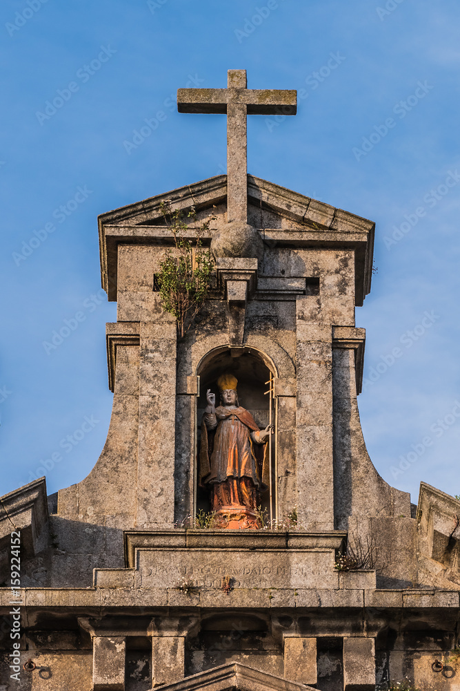 Church of Saint Ildefonso (Igreja de Santo Ildefonso, 1739) near Batalha Square. Porto, Portugal. Facade of azulejo tilework.
