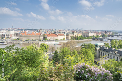 Spring time aerial view of Prague, Czech Republic © serg_did