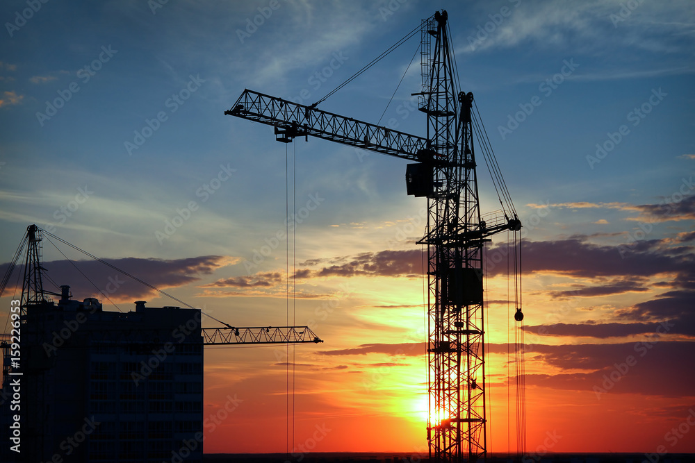 Silhouette of a tower crane