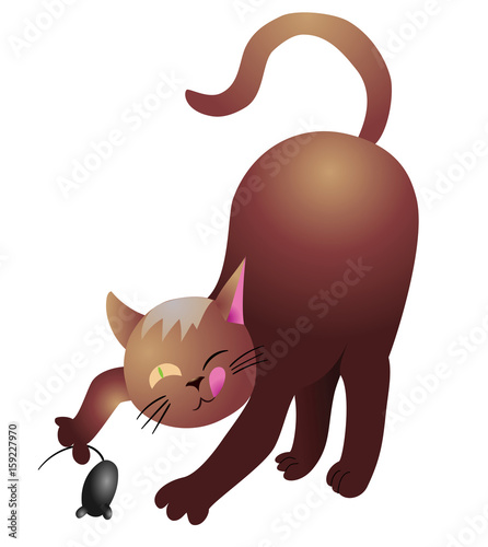 Cat's lunch Vector illustration