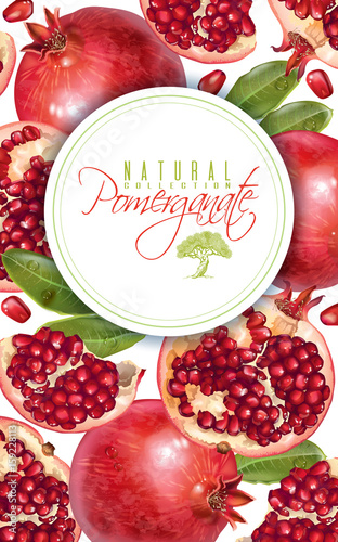 Pomegranate vertical round banner