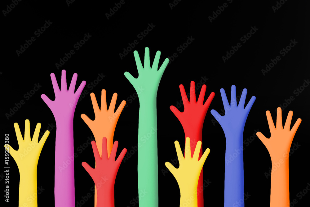 Obraz premium The Colour hands up image closeup