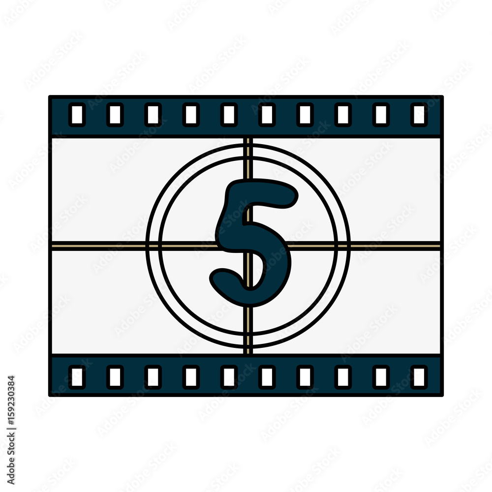 Countdown film over white background vector illustration Countdown film over white background vector illustration