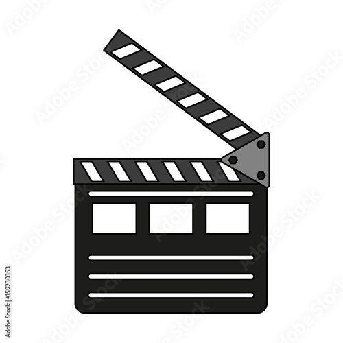 Clapperboard over white background design vector illustration