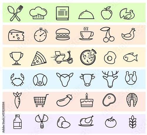 Set of grocery icons. Vector elements ready for your design