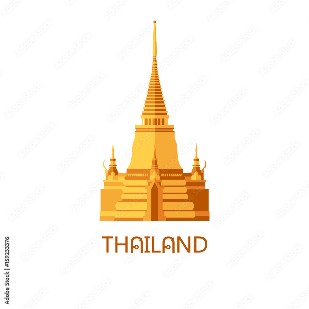 Fototapeta premium Golden buddhist wat temple in Bangkok Thailand