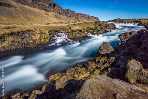 Roadside rapids near Foss a Sidu, Iceland photo