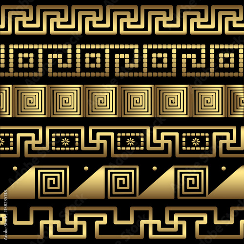 Ornament of gold color, patterns in antique style.