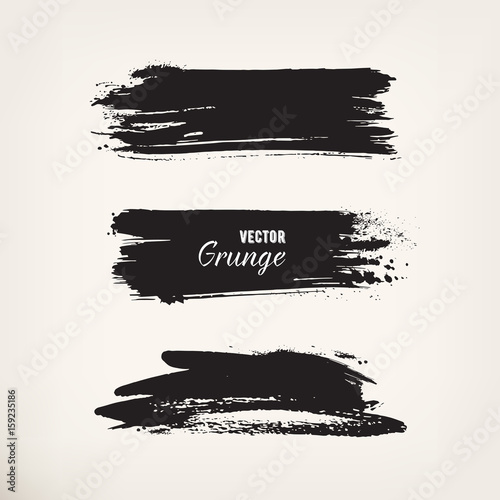 Grunge black ink stroke