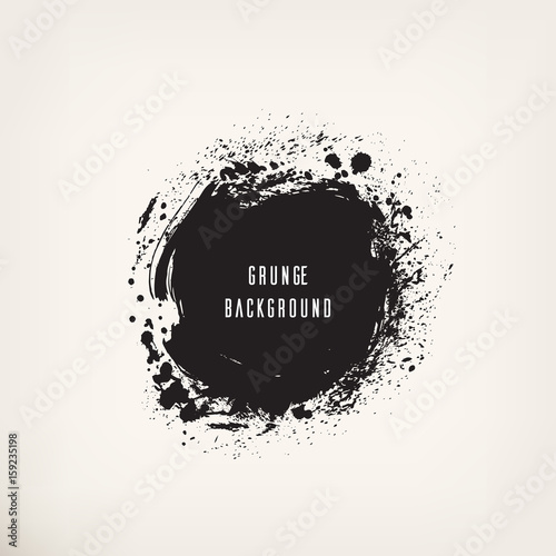 Grunge black ink circle