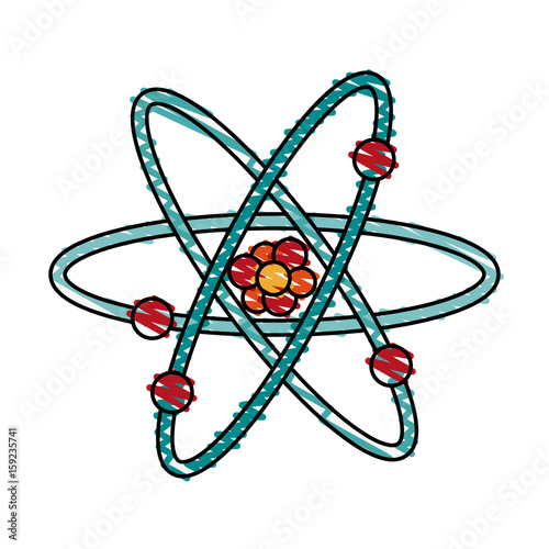 atom doodle illustration vector design graphic icon