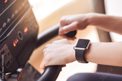 Wallpaper Mural Young woman workout in gym healthy lifestyle Torontodigital.ca