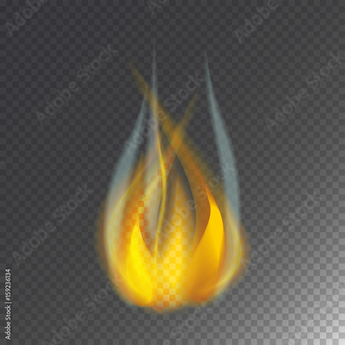 Fire flame hot burn vector icon warm danger and cooking yellow bonfire light blazing campfire.