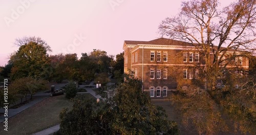 Aerial sunset view of downtown city skyscrapers in Maryville, Tennessee, USA Maryville college 4k photo