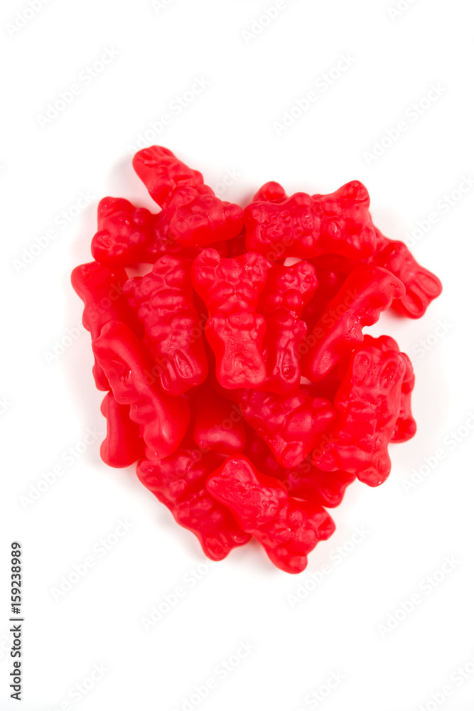 Red bunny chews isolated on a white background