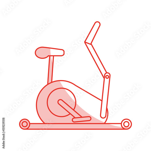 stationary bicycle sport flat illustration icon vector design graphic shadow