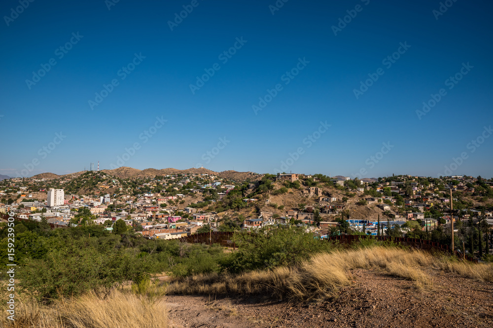 US Mexico border in Nogales, AZ