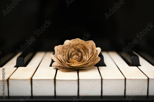 Rose made of music notes on...