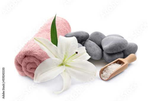 Spa treatment on white background