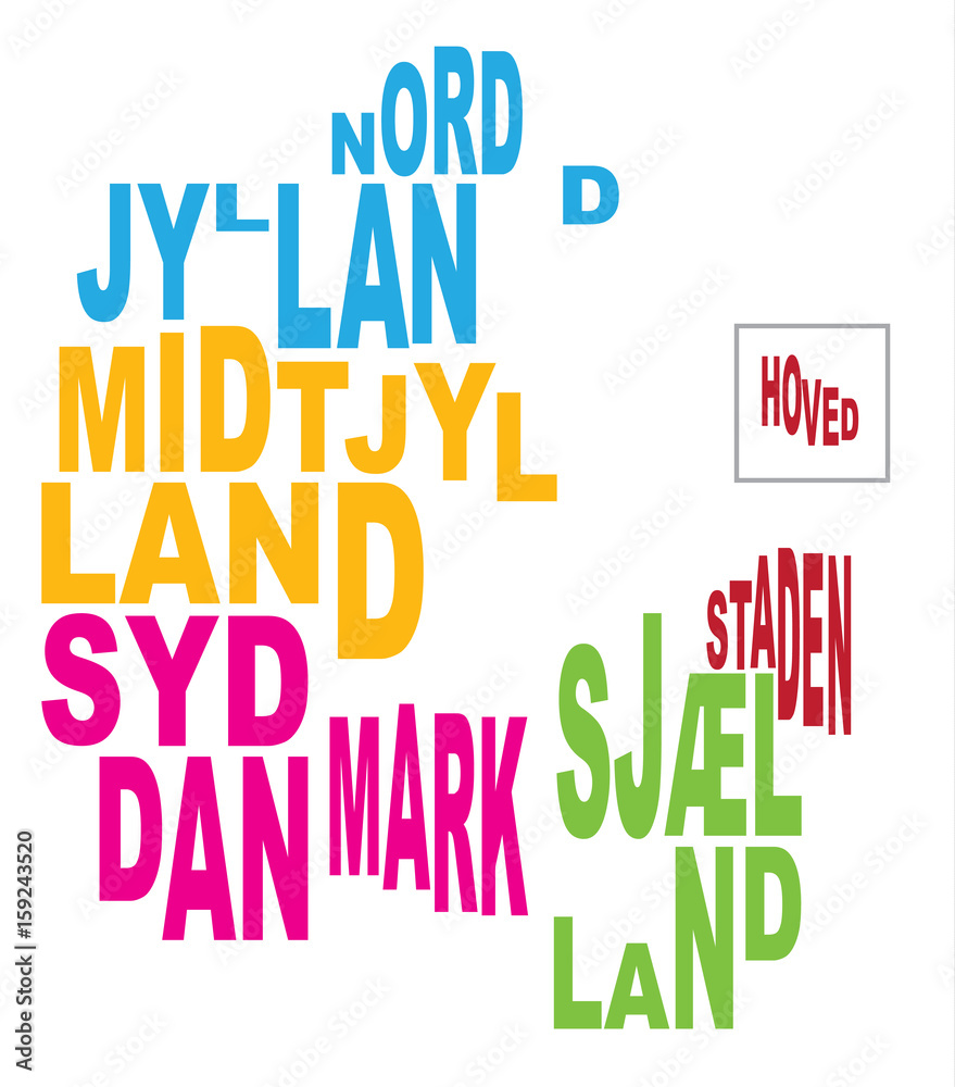 regions of denmark word cloud