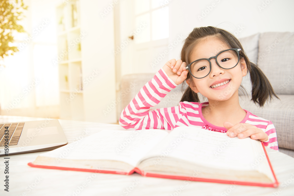 smile girl holding glasses reading a books smile girl holding glasses reading a books