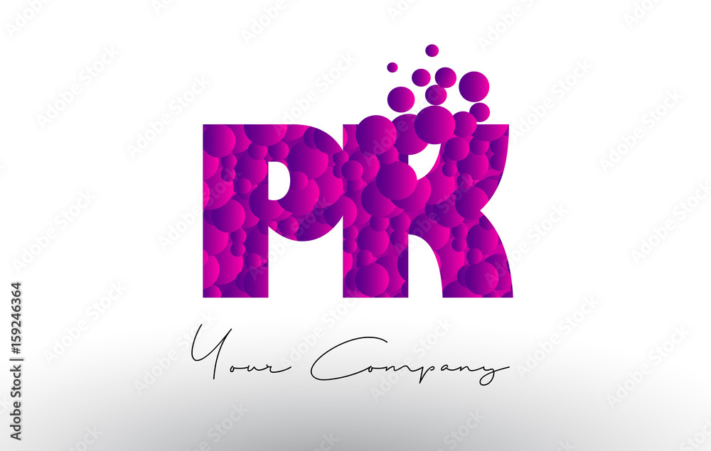 PK P K Dots Letter Logo with Purple Bubbles Texture. PK P K Dots Letter Logo with Purple Bubbles Texture.