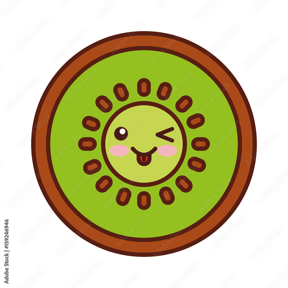 Fototapeta premium kiwi fresh fruit kawaii character vector illustration design