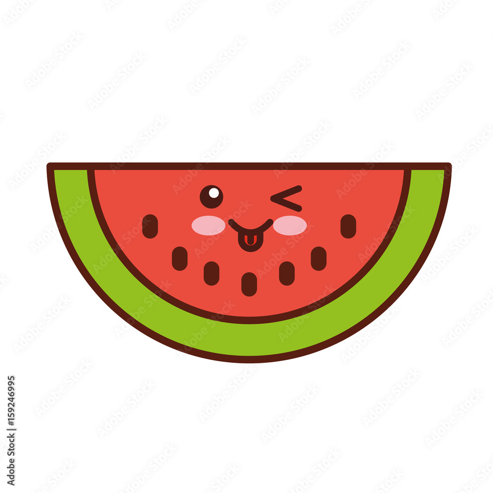 watermelon fresh fruit kawaii character vector illustration design watermelon fresh fruit kawaii character vector illustration design