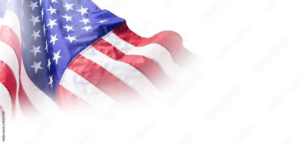 USA or american flag isolated on white background with copy space Stock ...