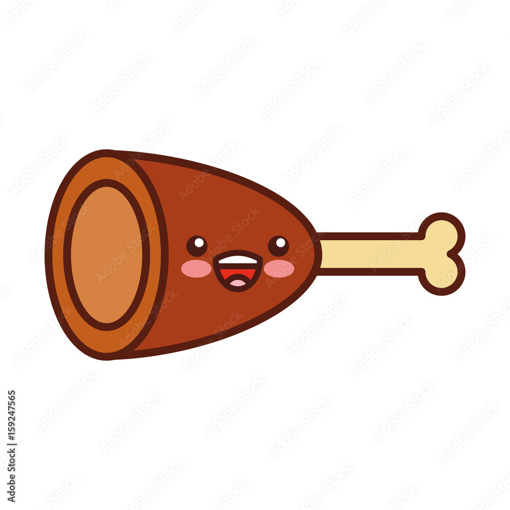 chicken meat kawaii character vector illustration design