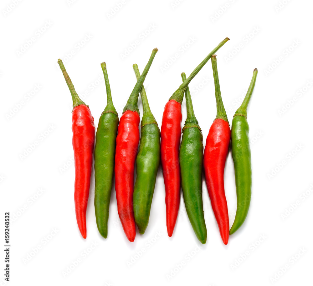 Chilli peppers isolated on white background