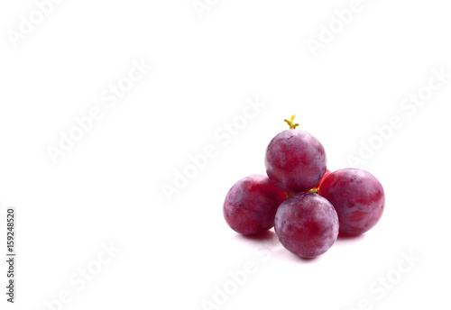 Red grape fruit  isolated on white, clipping path included