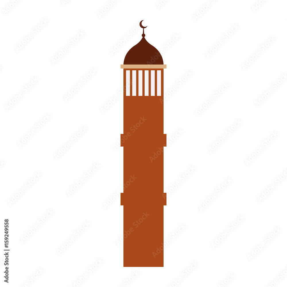 Castle tower with moon vector illustration design