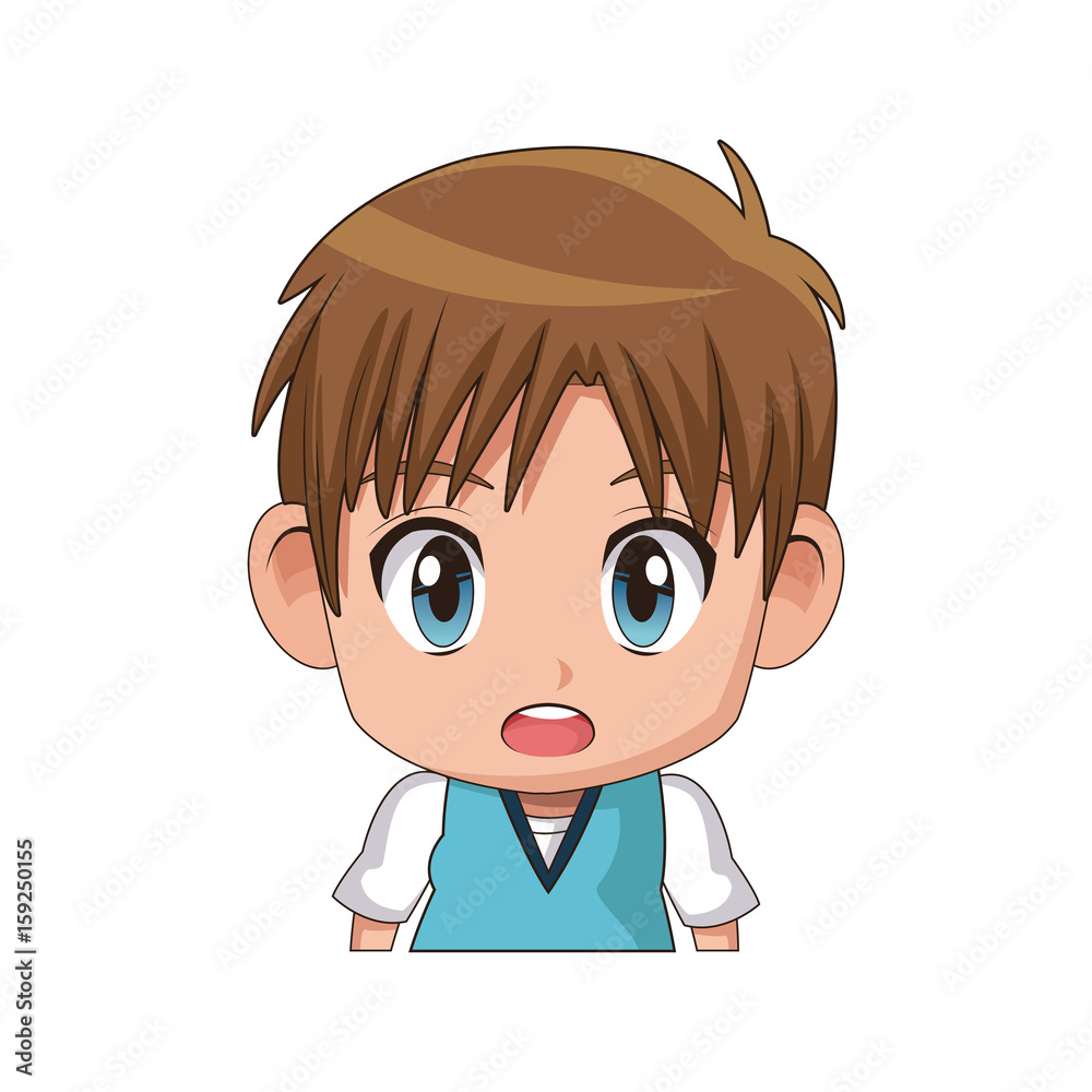 face cute anime tennager facial expression vector illustration face cute anime tennager facial expression vector illustration
