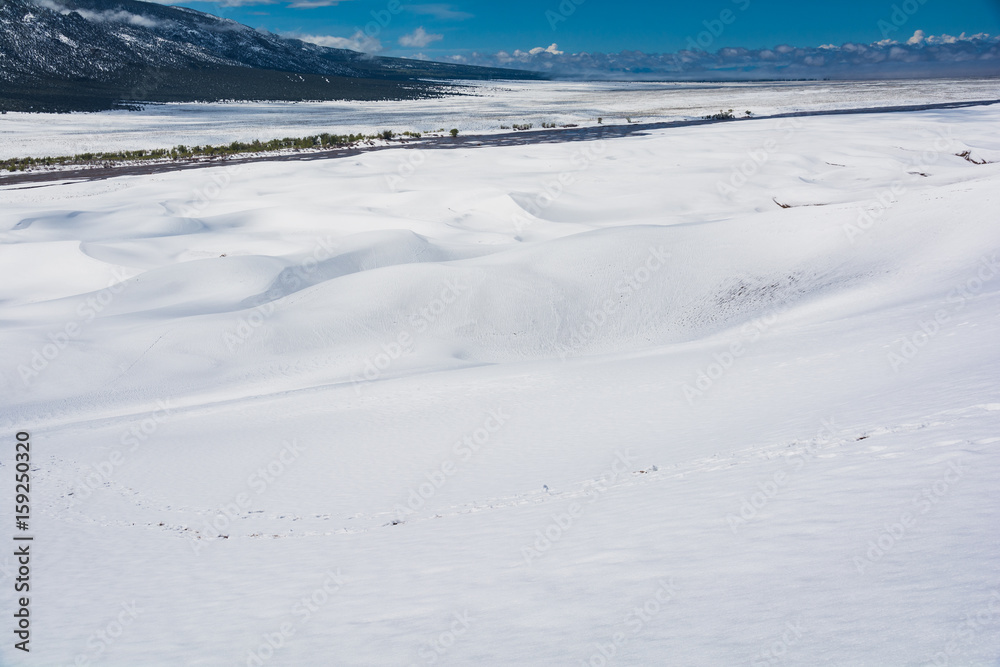 Great Sand Dunes National Park Snow Sky Blue Great Sand Dunes National Park Snow Sky Blue