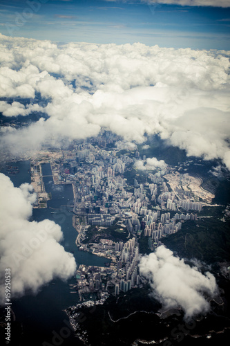 Aerial view of Hong Kong  China