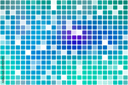 Turquoise blue purple occasional opacity mosaic over white