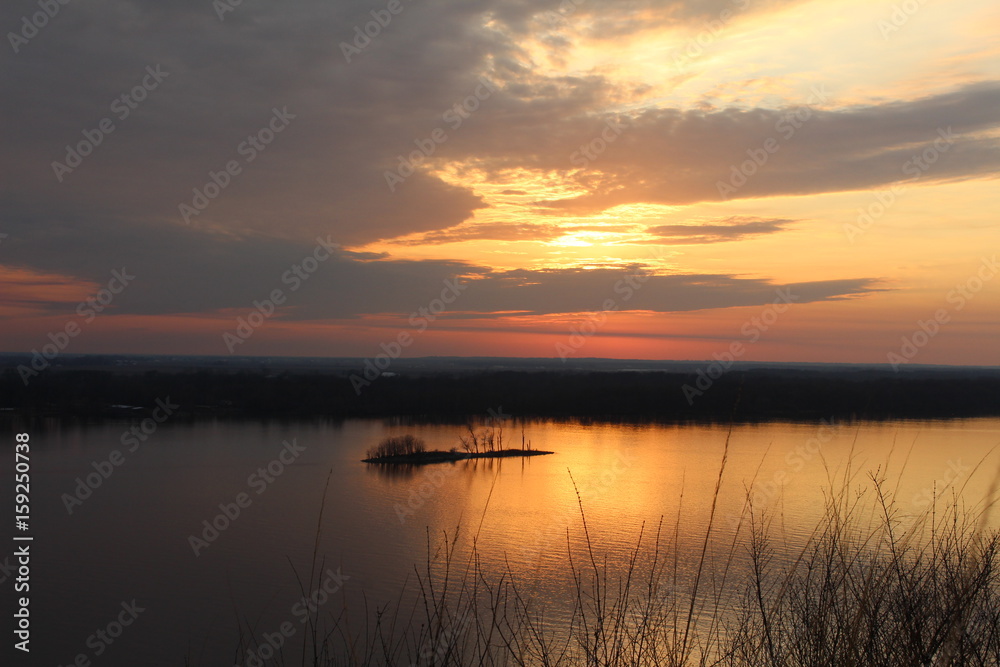 Sunset over the Mississippi