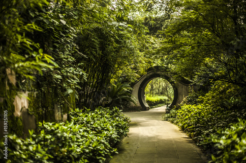 Moon Gate at Du Fu Thatched Cottage in Chengdu, China