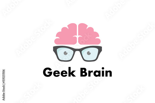 Geek Brain Logo Illustration Design
