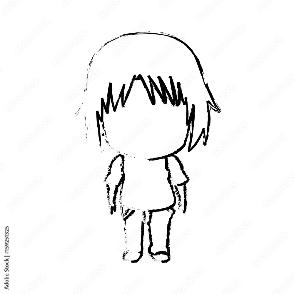 blurred thin silhouette of anime little boy vector illustration blurred thin silhouette of anime little boy vector illustration
