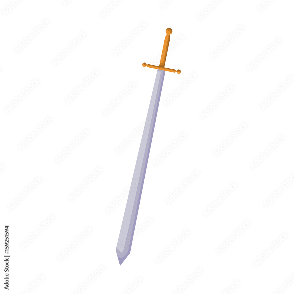 cartoon sword weapon comic accessory vector illustration