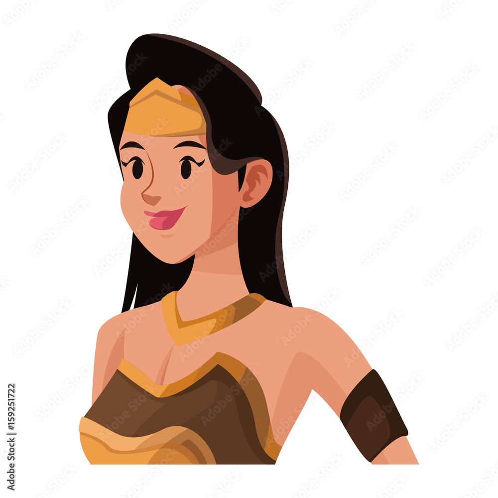 cartoon female warrior with a spear vector illustration cartoon female warrior with a spear vector illustration