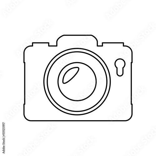 camera icon over white background vector illustration