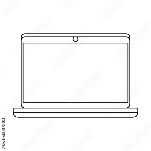laptop computer icon over white background vector illustration