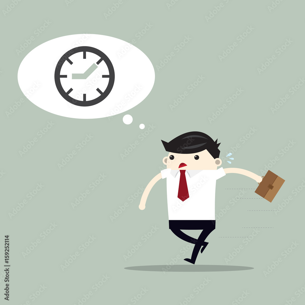 Businessman and time problem , problem at work concept. vector Businessman and time problem , problem at work concept. vector